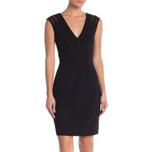 JS Boutique  Black Mesh Inset Crepe Sheath Dress Size 6 NWOT - sexy and elegant